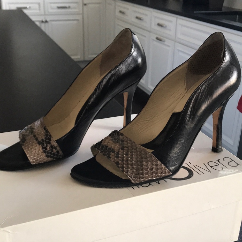 Flaviolivera Python + Black Heels Size 38 - image 3